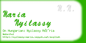 maria nyilassy business card